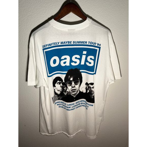 Oasis "Definitely Maybe Summer Tour '94" Vintage Reprint Single Stitch T-shirt - Picture 2 of 6